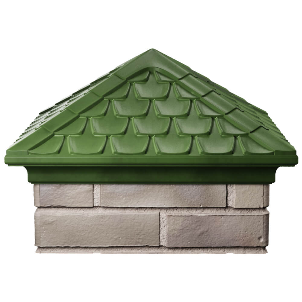 Колпак Zking Эльбрус Зеленый на столб 1.5х1.5 кирпича (385х385мм) Валдай фото