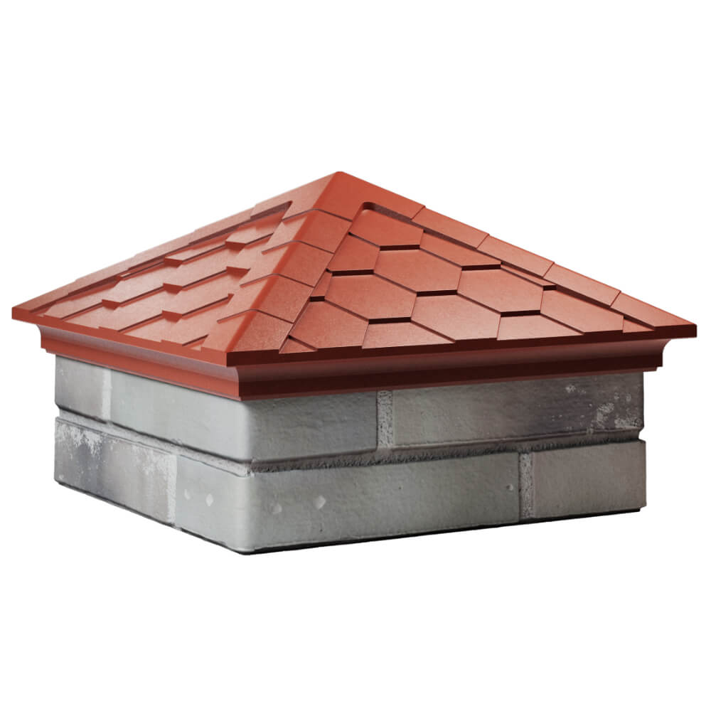 Колпак Zking Эверест Красный на столб 1.5х1.5 кирпича (390х390мм) в Валдае фото