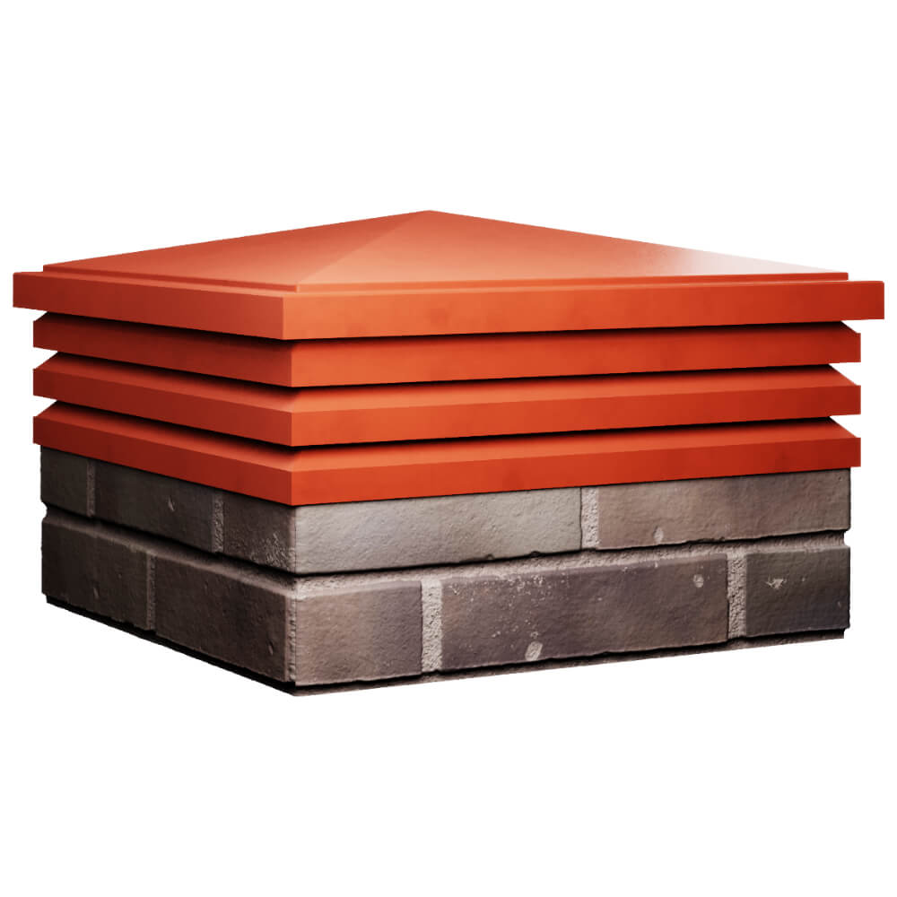 Колпак Zking Бона ХайТек Красный на столб 2х2 кирпича (513х513мм) в Валдае фото