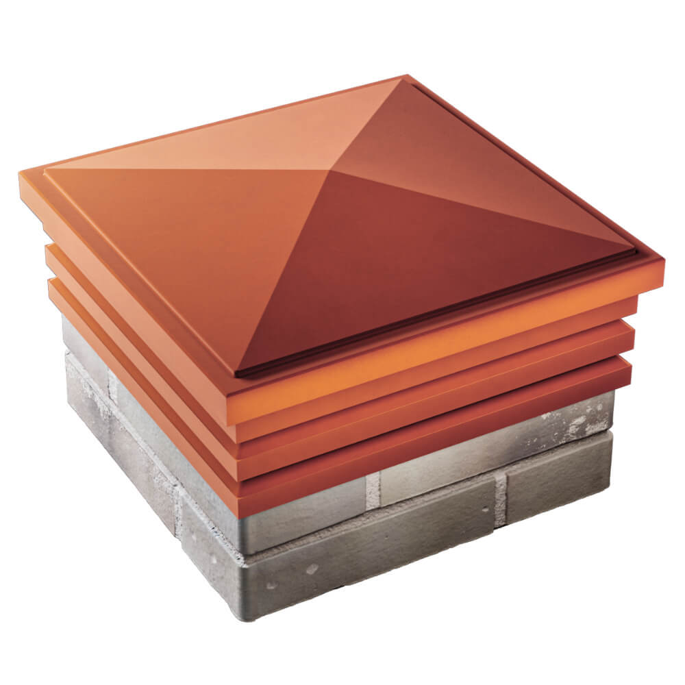 Колпак Zking Бона ХайТек Красный на столб 1.5х1.5 кирпича (385х385мм) в Валдае фото