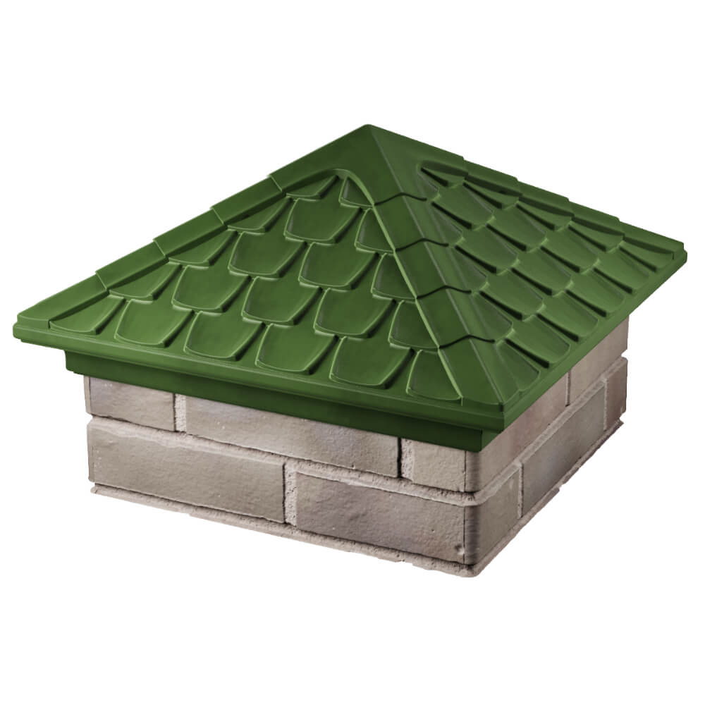 Колпак Zking Эльбрус Зеленый на столб 1.5х1.5 кирпича (385х385мм) в Валдае фото