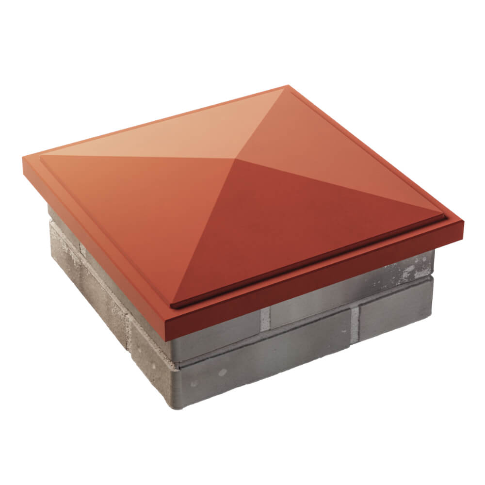 Колпак Zking БонаМоно Красный на столб 1.5х1.5 кирпича (385х385, 400х400мм) в Валдае фото