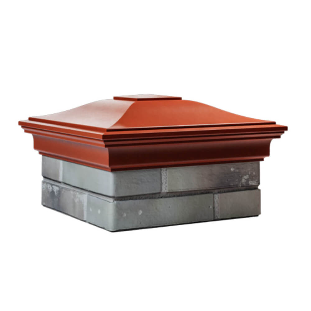 Колпак Zking Монблан Красный на столб 1.5х1.5 еврокирпича 0.7НФ (355х355мм) в Валдае фото