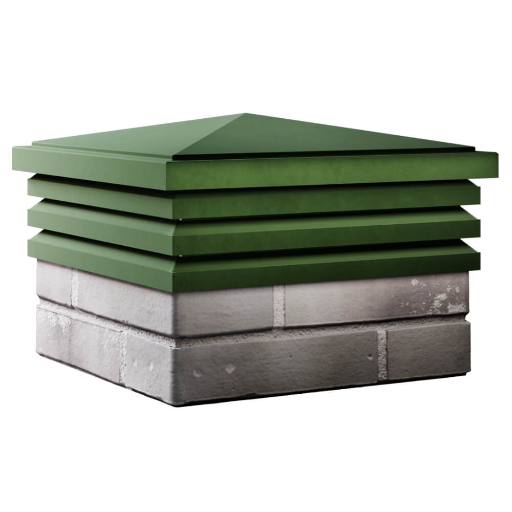 Колпак Zking Бона ХайТек Зеленый на столб 1.5х1.5 кирпича (385х385мм) в Валдае фото