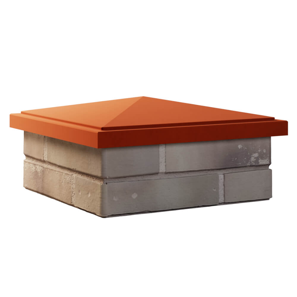 Колпак Zking БонаМоно Красный на столб 1.5х1.5 кирпича (385х385, 400х400мм) в Валдае фото