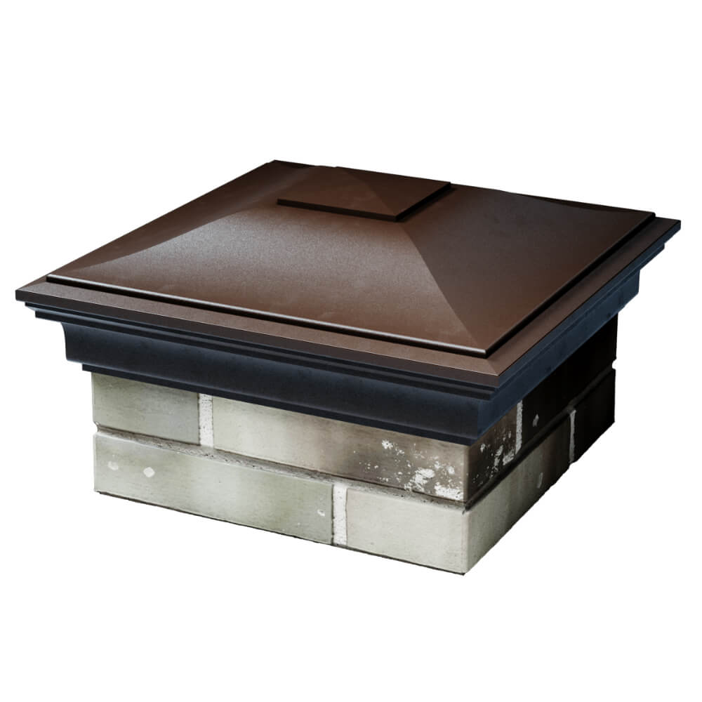 Колпак Zking Монблан Коричневый на столб 1.5х1.5 кирпича (385х385мм) в Валдае фото