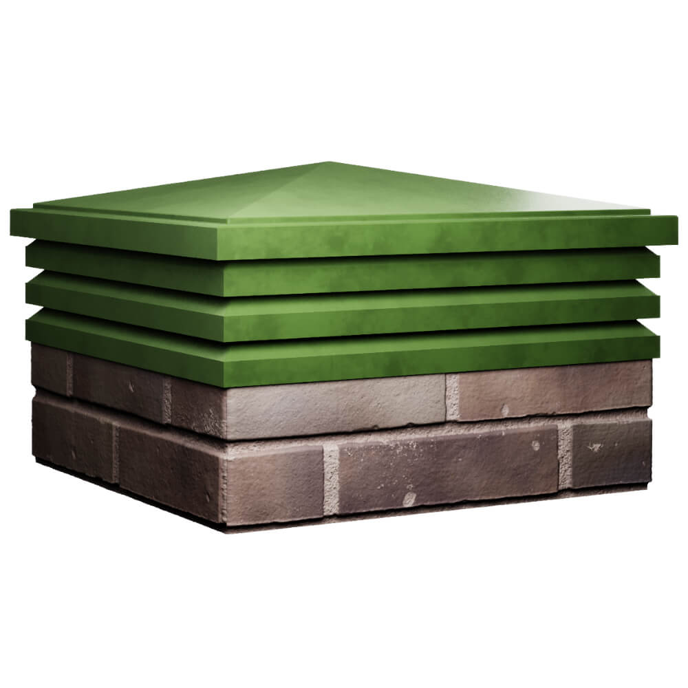 Колпак Zking Бона ХайТек Зеленый на столб 2х2 кирпича (513х513мм) в Валдае фото