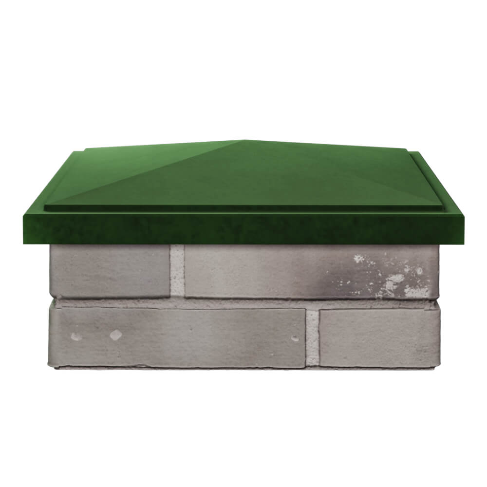 Колпак Zking БонаМоно Зеленый на столб 1.5х1.5 кирпича (385х385, 400х400мм) Валдай фото