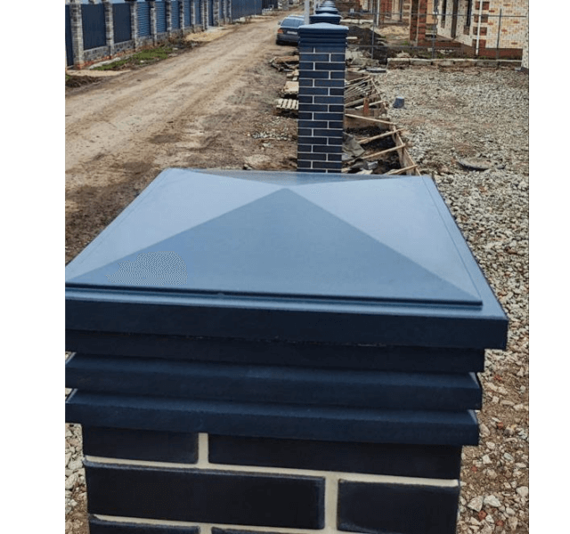 Колпак Zking Бона ХайТек Серый на столб 1.5х1.5 кирпича (385х385мм) в Валдае фото