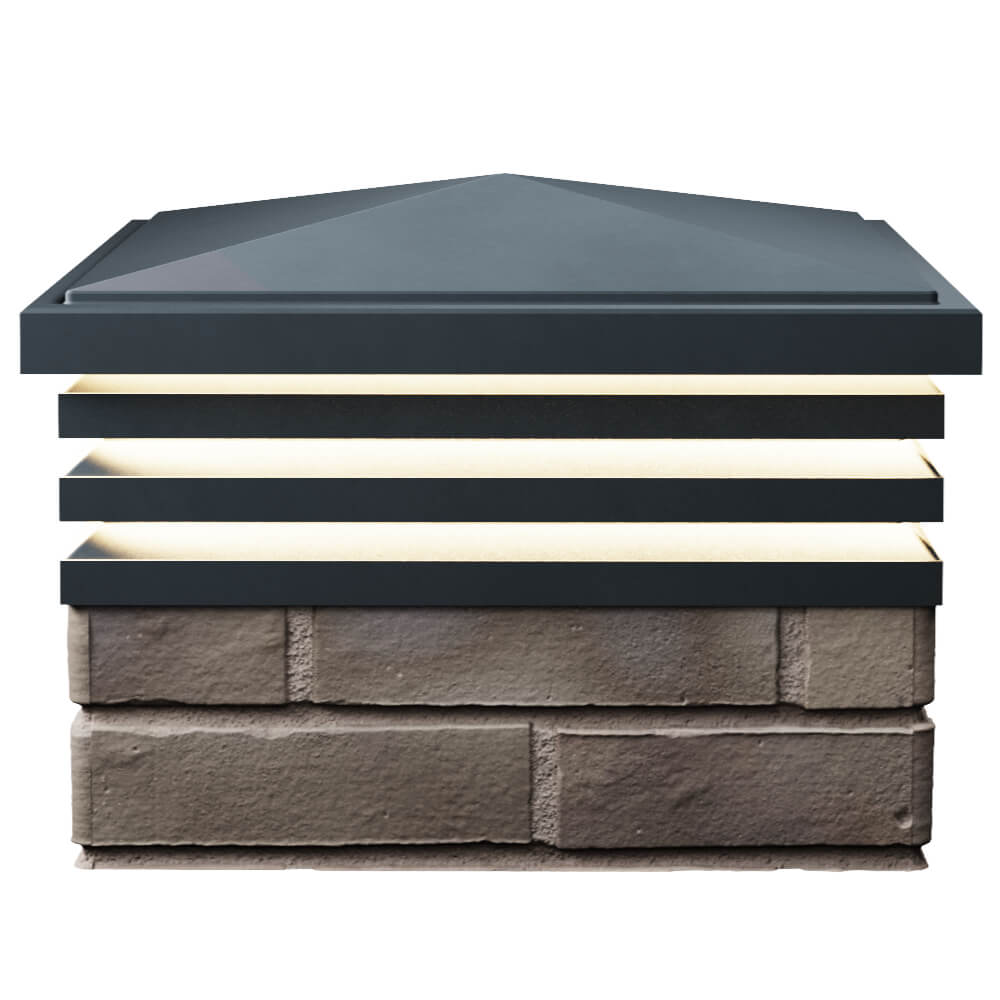 Колпак Zking Бона ХайТек Серый на столб 1.5х1.5 кирпича (385х385мм) с подсветкой в Валдае фото