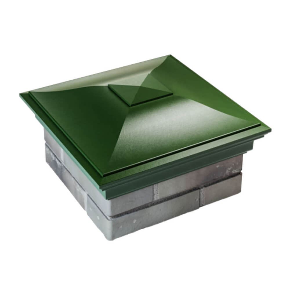 Колпак Zking Монблан Зеленый на столб 1.5х1.5 еврокирпича 0.7НФ (355х355мм) в Валдае фото
