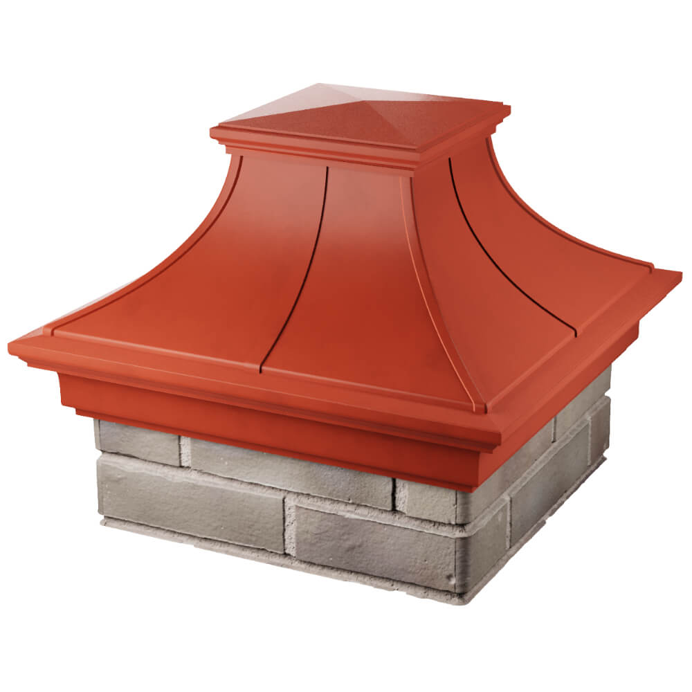 Колпак Zking Монблан Премиум Красный на столб 1.5х1.5 кирпича (385х385мм) в Валдае фото