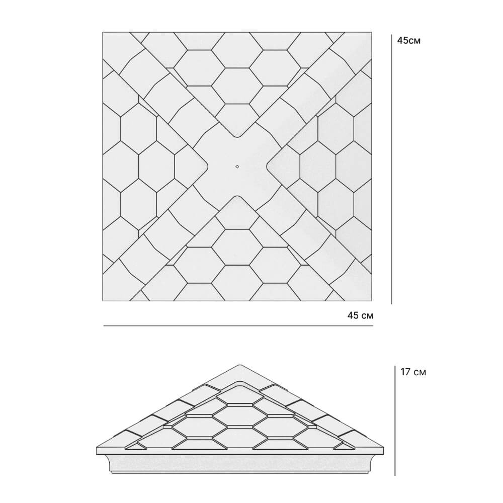 Колпак Zking Эверест Серый на столб 1.5х1.5 кирпича (390х390мм) в Валдае фото