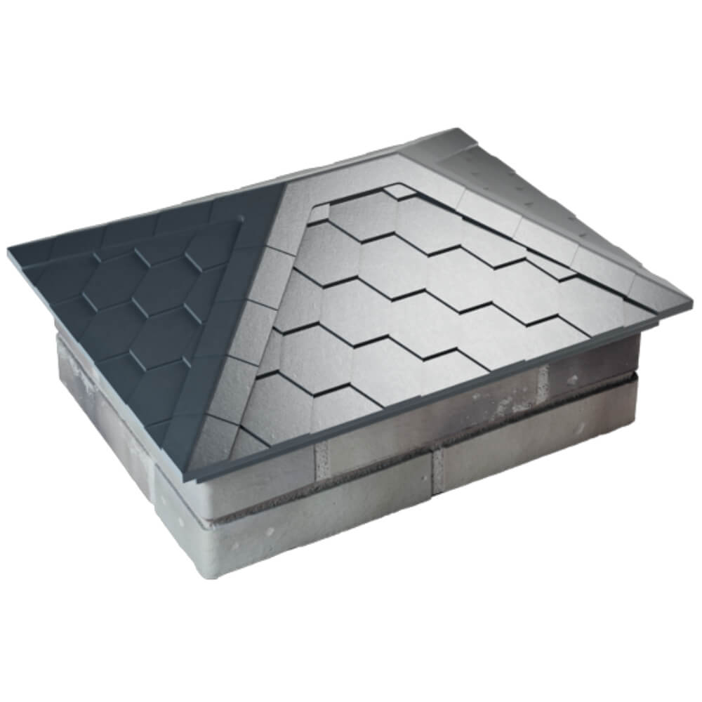 Колпак Zking Эверест Серый на столб 2х1.5 кирпича (520х390мм) Валдай фото