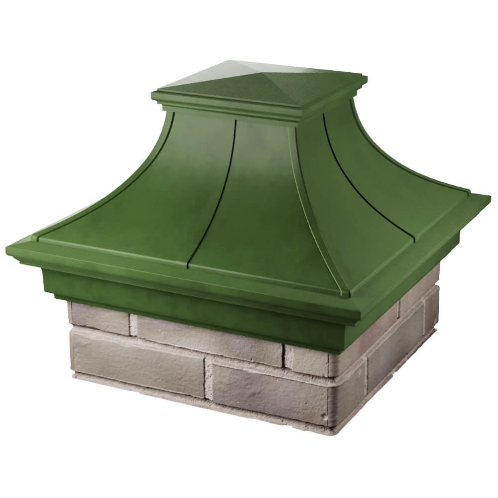 Колпак Zking Монблан Премиум Зеленый на столб 1.5х1.5 кирпича (385х385мм) в Валдае фото