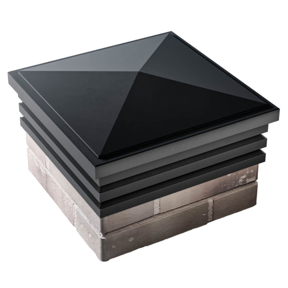 Колпак Zking Бона ХайТек Черный на столб 1.5х1.5 кирпича (385х385мм) в Валдае фото