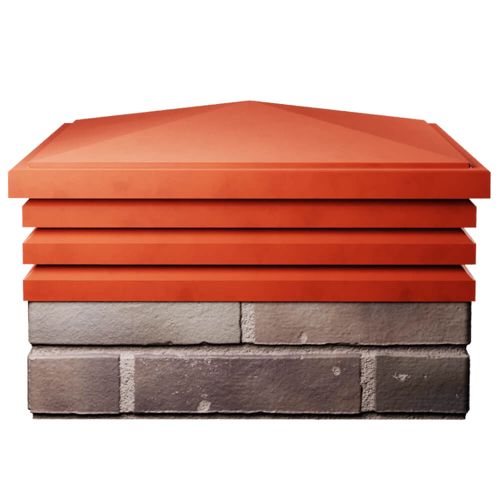 Колпак Zking Бона ХайТек Красный на столб 2х2 кирпича (513х513мм) Валдай фото