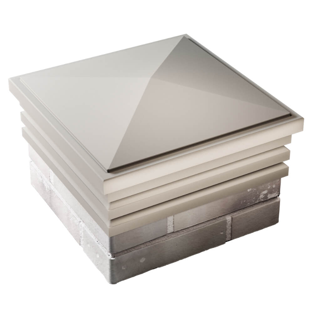 Колпак Zking Бона ХайТек Бежевый на столб 1.5х1.5 кирпича (385х385мм) в Валдае фото