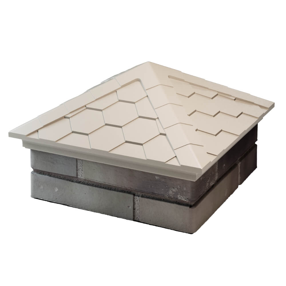 Колпак Zking Эверест Бежевый на столб 1.5х1.5 кирпича (390х390мм) в Валдае фото