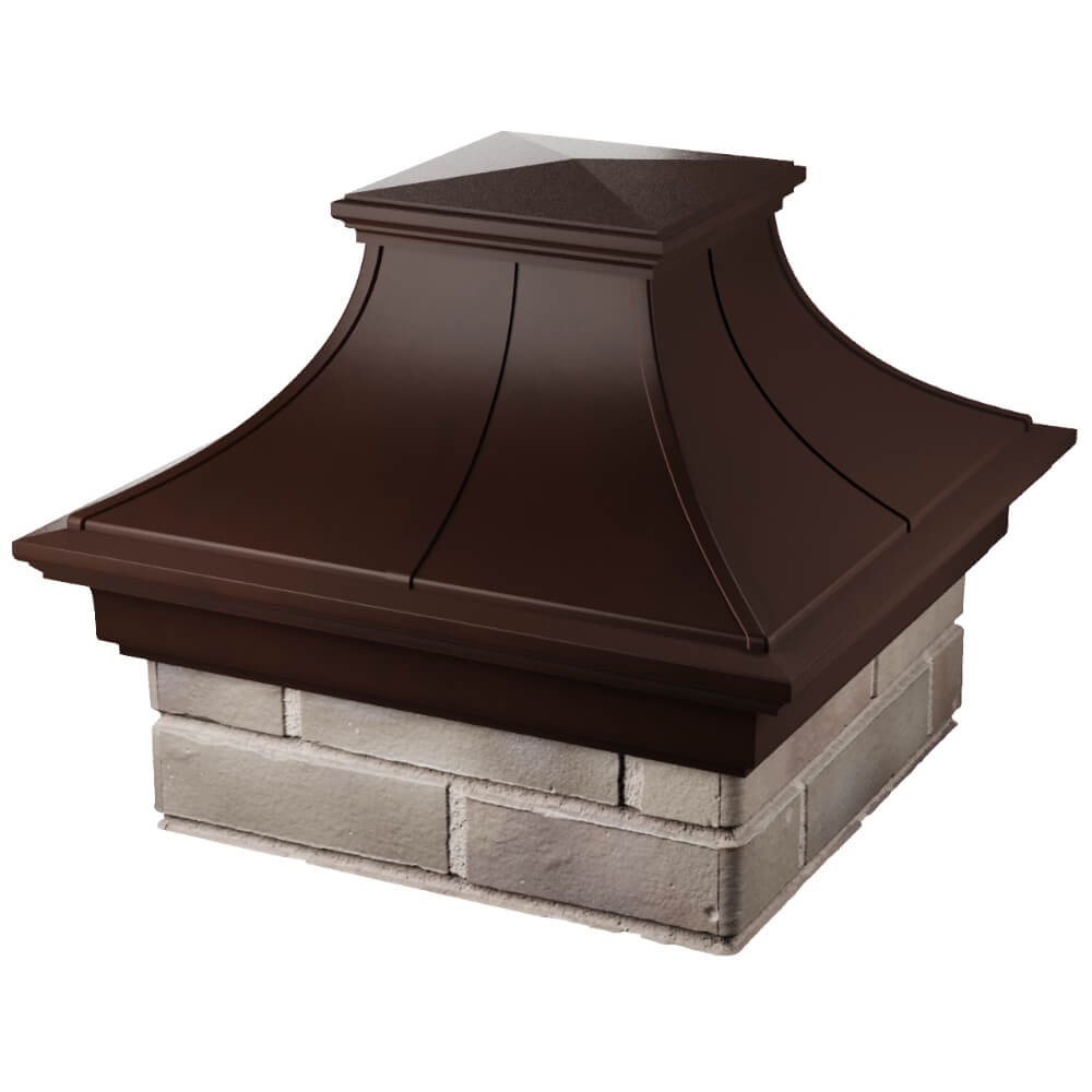 Колпак Zking Монблан Премиум Коричневый на столб 1.5х1.5 кирпича (385х385мм) в Валдае фото