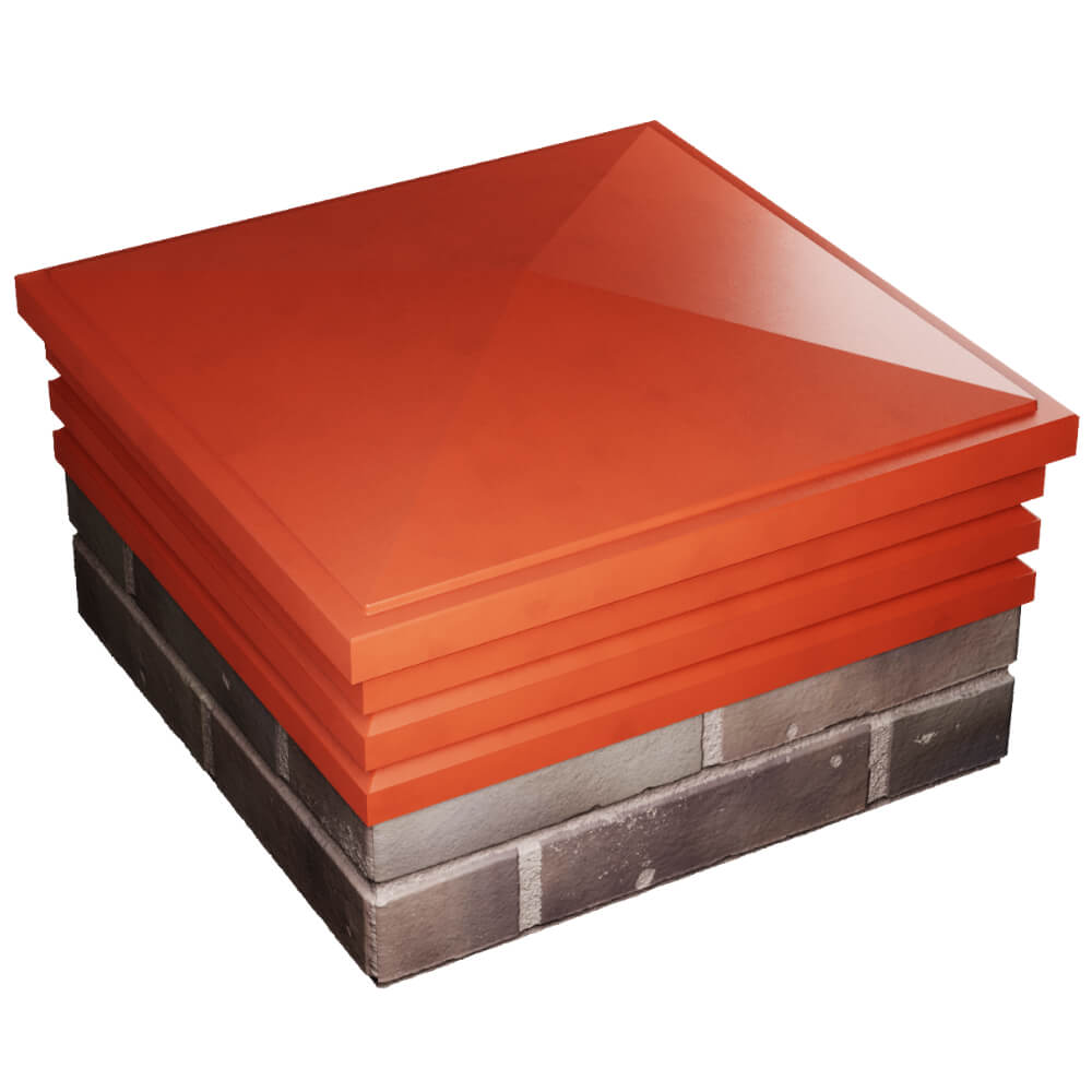 Колпак Zking Бона ХайТек Красный на столб 2х2 кирпича (513х513мм) в Валдае фото