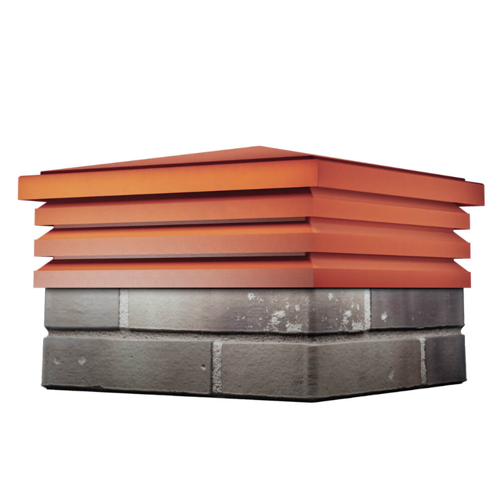 Колпак Zking Бона ХайТек Красный на столб 1.5х1.5 кирпича (385х385мм) в Валдае фото