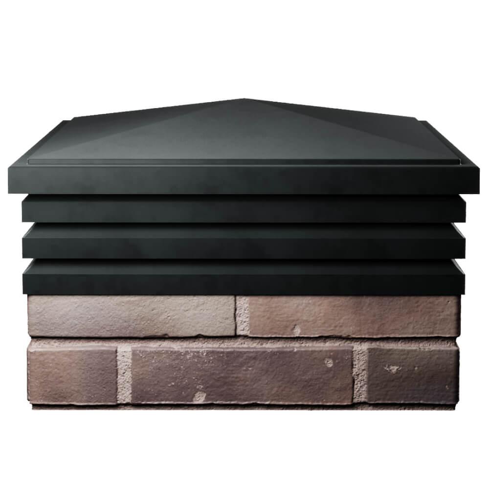 Колпак Zking Бона ХайТек Черный на столб 2х2 кирпича (513х513мм) Валдай фото