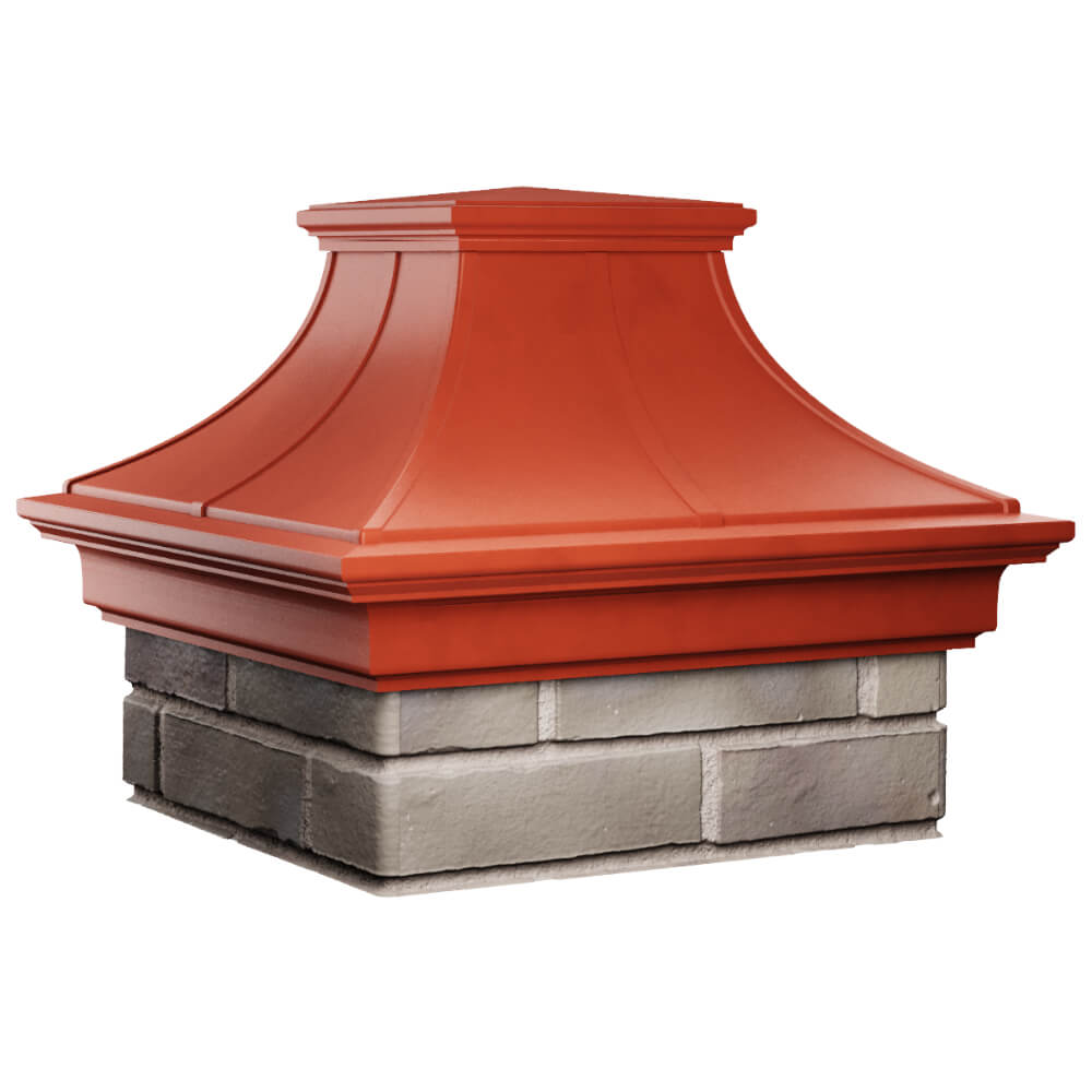 Колпак Zking Монблан Премиум Красный на столб 1.5х1.5 кирпича (385х385мм) в Валдае фото