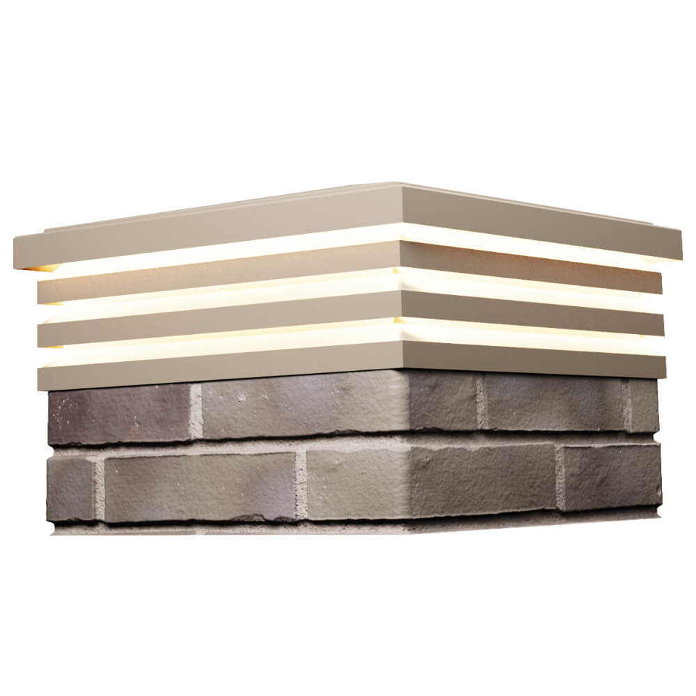 Колпак Zking Бона ХайТек Бежевый на столб 1.5х1.5 кирпича (385х385мм) с подсветкой в Валдае фото