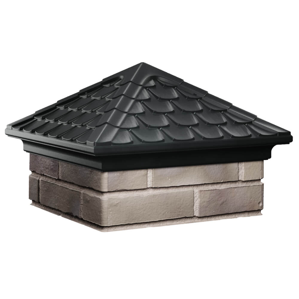 Колпак Zking Эльбрус Черный на столб 1.5х1.5 кирпича (385х385мм) в Валдае фото