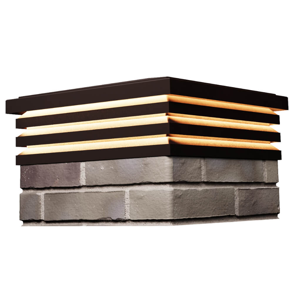 Колпак Zking Бона ХайТек Коричневый на столб 1.5х1.5 кирпича (385х385мм) с подсветкой в Валдае фото