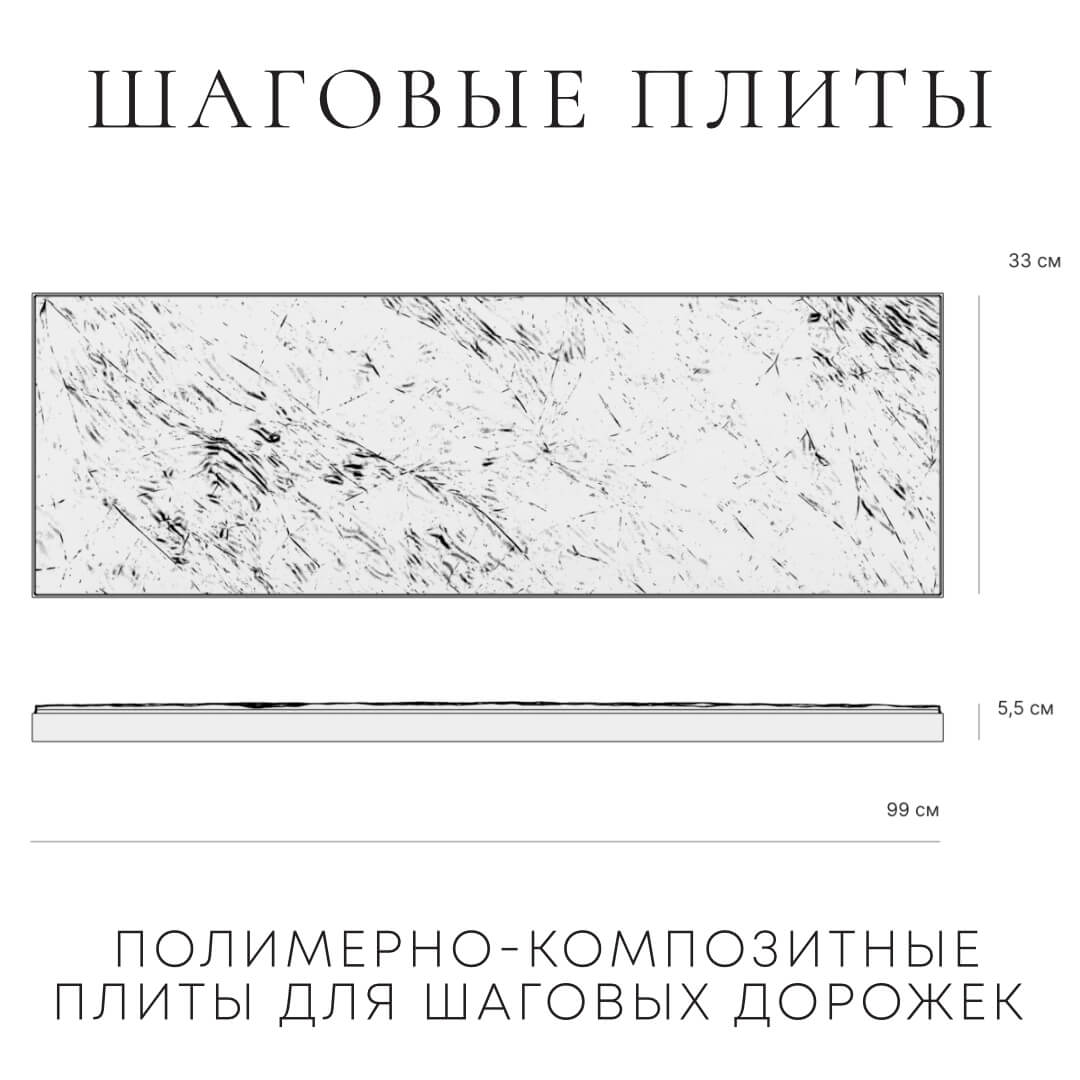 Шаговая плита STONE Графитовый Серый 990х330х55мм в Валдае фото