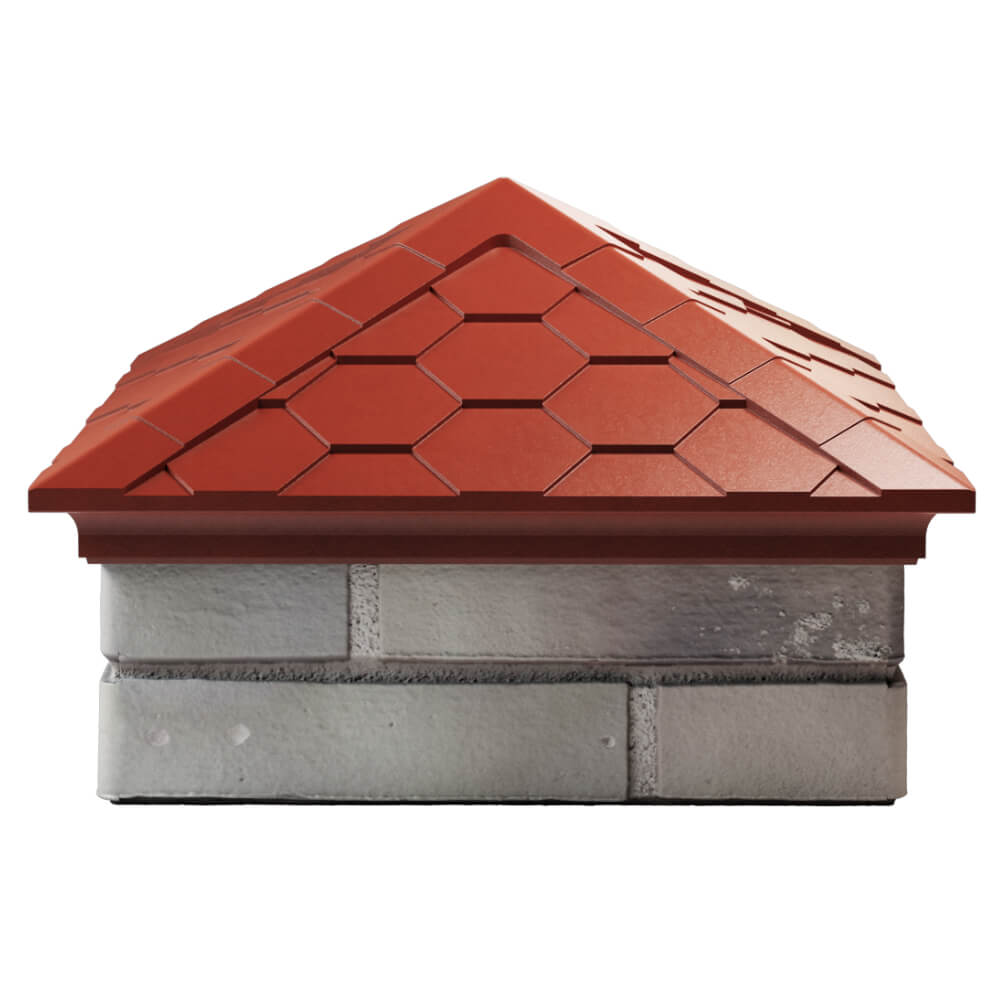 Колпак Zking Эверест Красный на столб 1.5х1.5 кирпича (390х390мм) Валдай фото