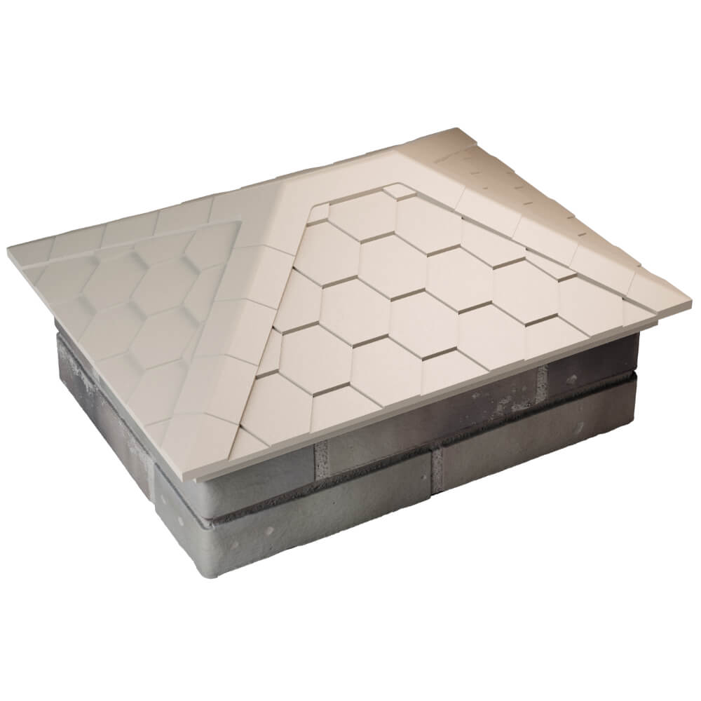 Колпак Zking Эверест Бежевый на столб 2х1.5 кирпича (520х390мм) Валдай фото