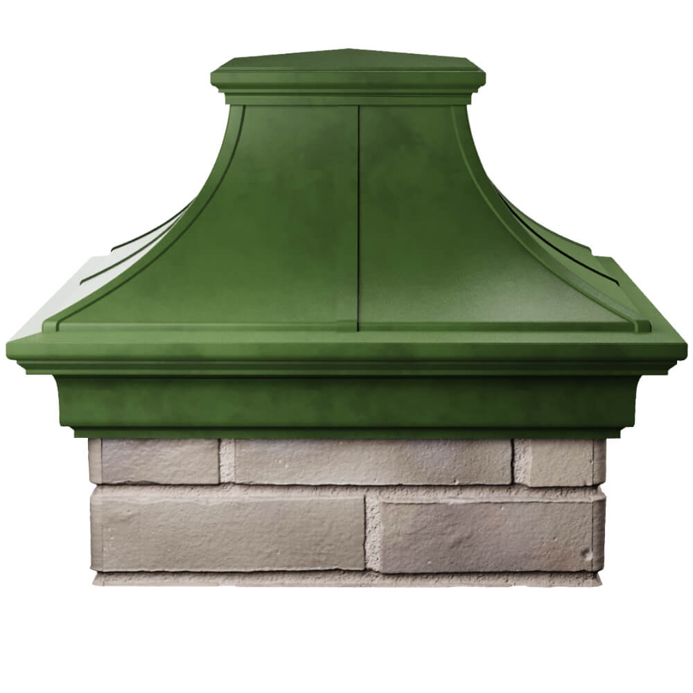 Колпак Zking Монблан Премиум Зеленый на столб 1.5х1.5 кирпича (385х385мм) Валдай фото