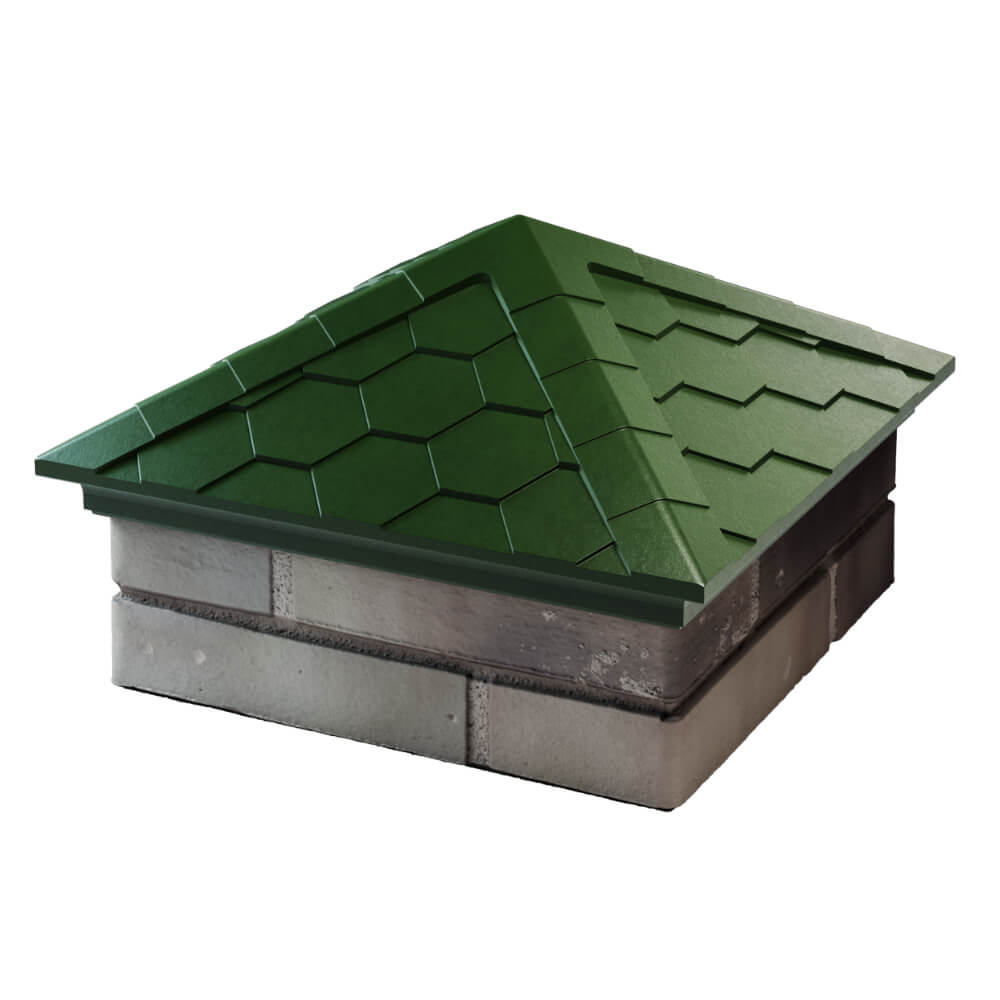 Колпак Zking Эверест Зеленый на столб 1.5х1.5 кирпича (390х390мм) в Валдае фото