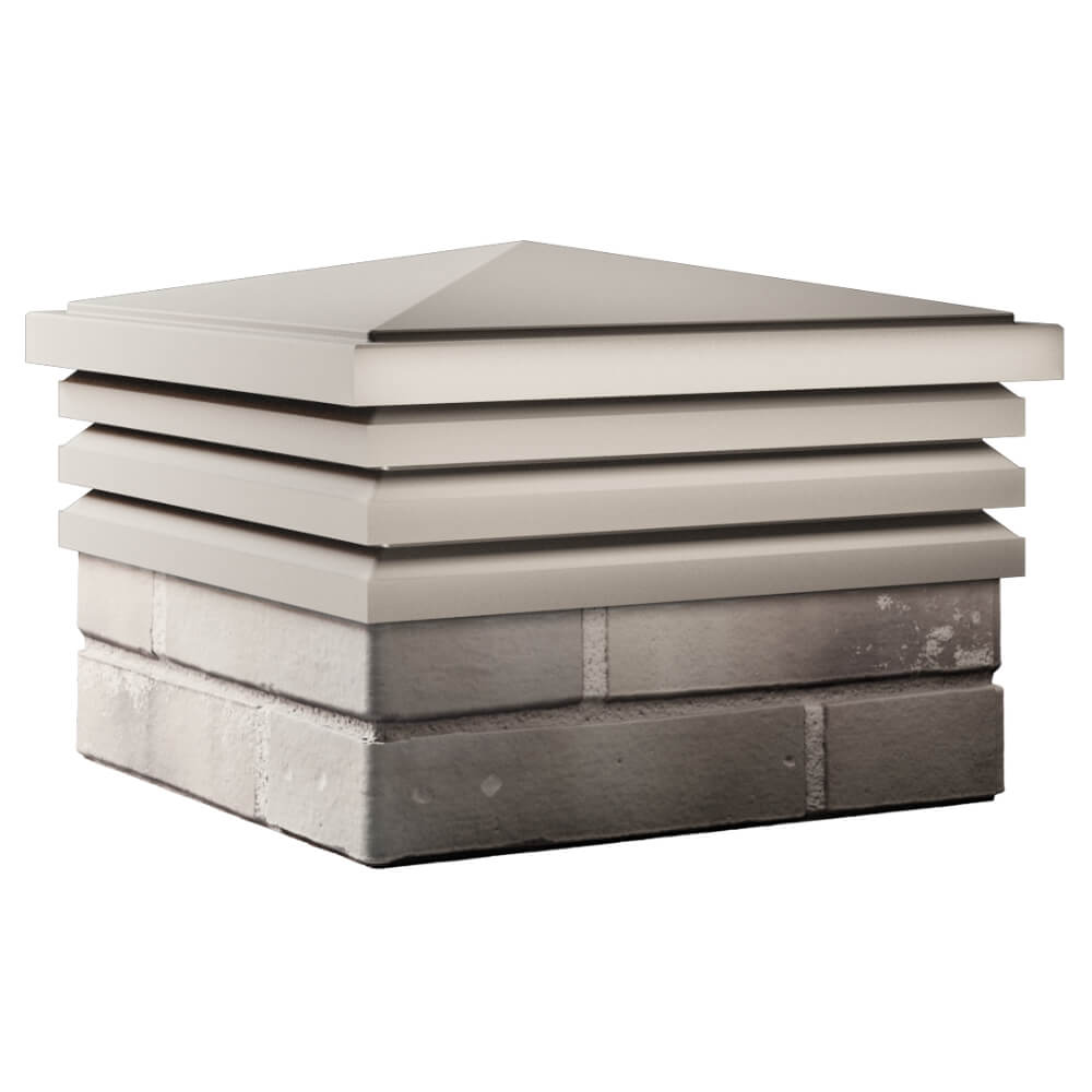 Колпак Zking Бона ХайТек Бежевый на столб 1.5х1.5 кирпича (385х385мм) в Валдае фото