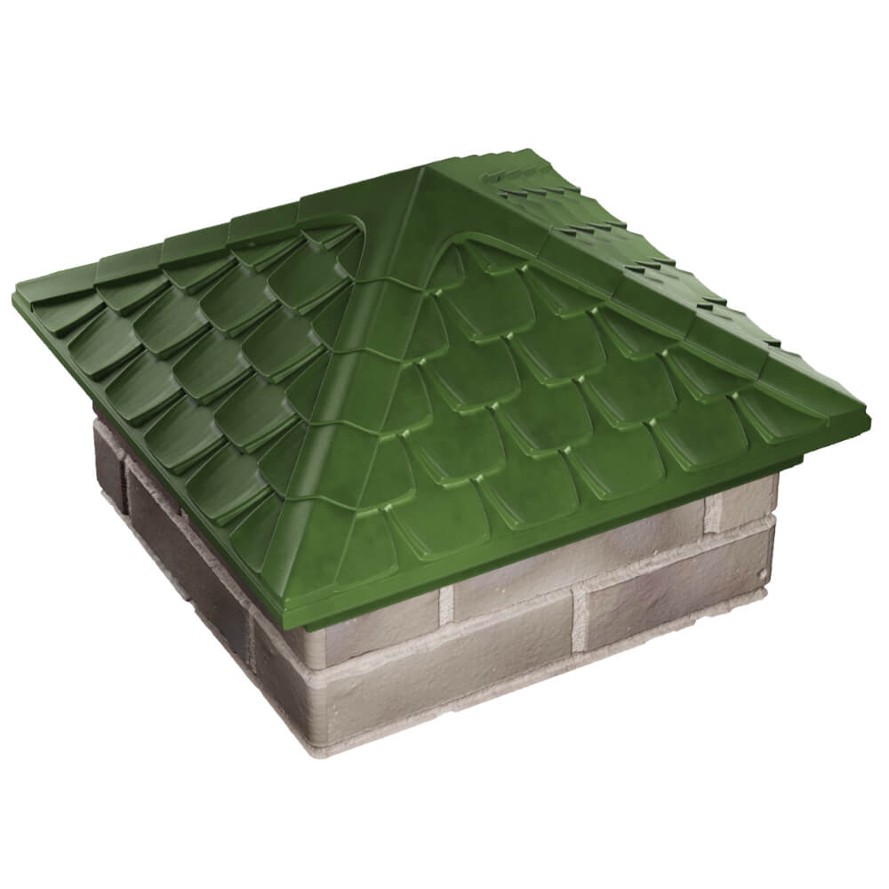 Колпак Zking Эльбрус Зеленый на столб 1.5х1.5 кирпича (385х385мм) в Валдае фото