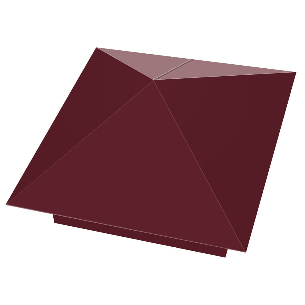 Колпак металлический 390х390мм RAL3005 Красное Вино заборный Валдай фото