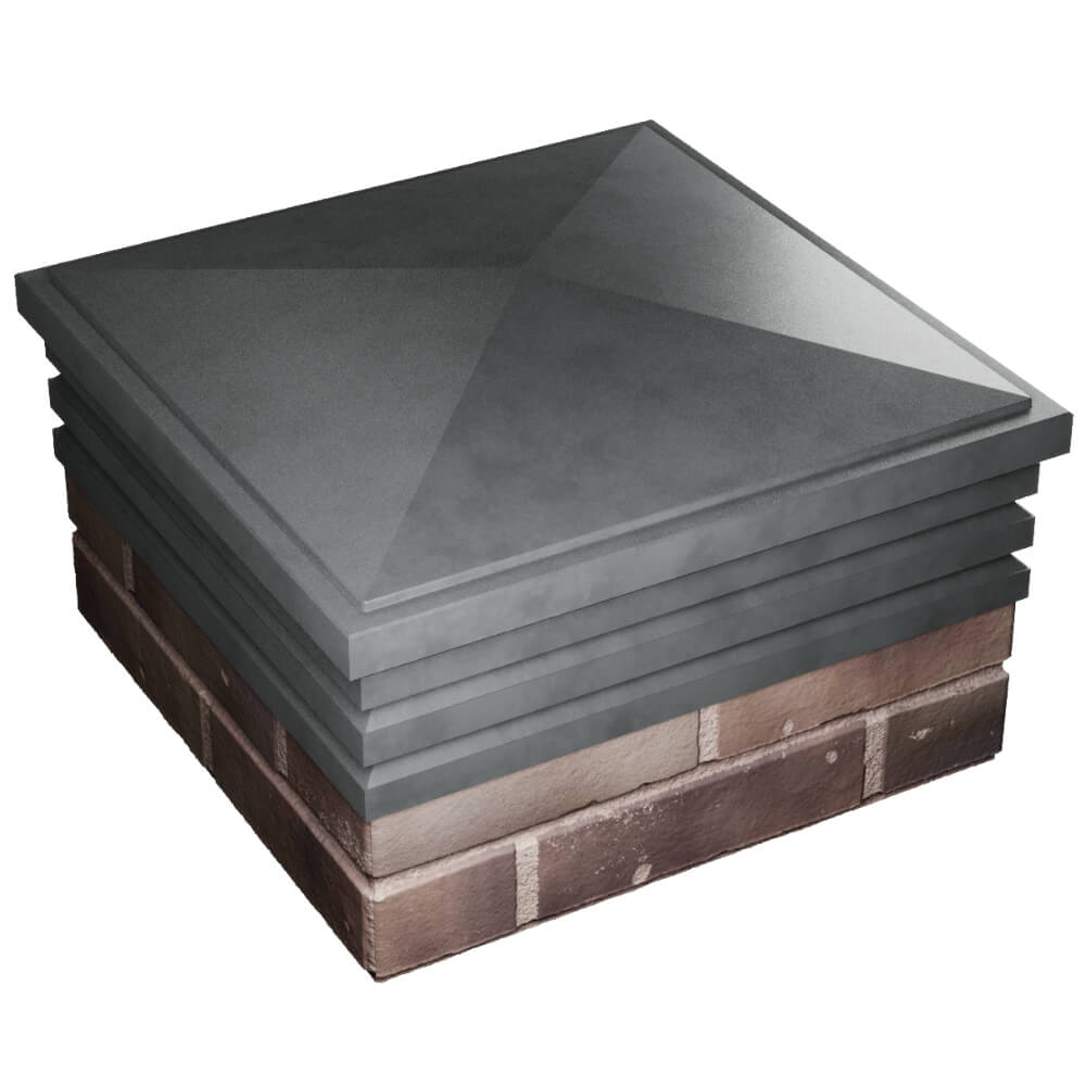 Колпак Zking Бона ХайТек Серый на столб 2х2 кирпича (513х513мм) в Валдае фото