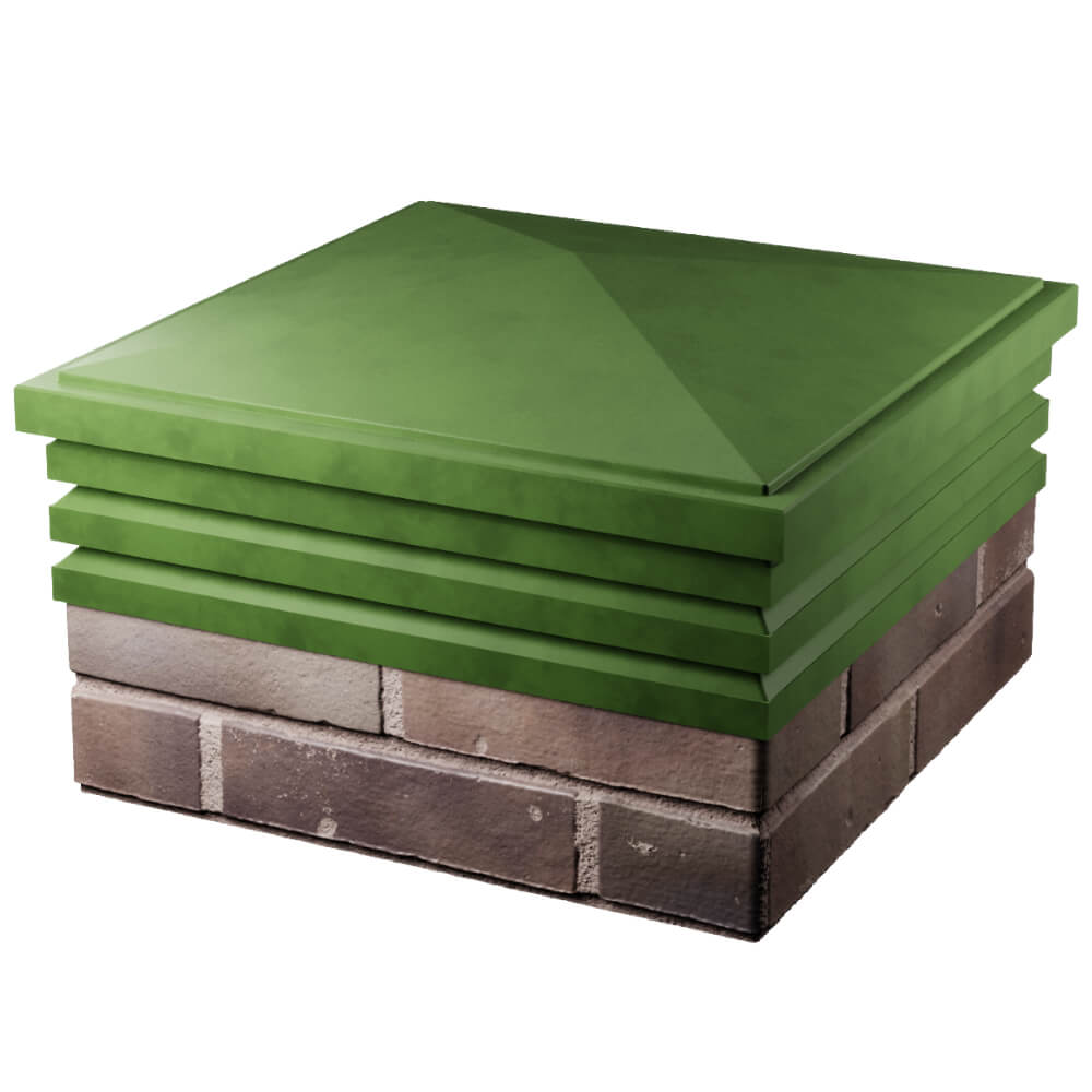 Колпак Zking Бона ХайТек Зеленый на столб 2х2 кирпича (513х513мм) в Валдае фото