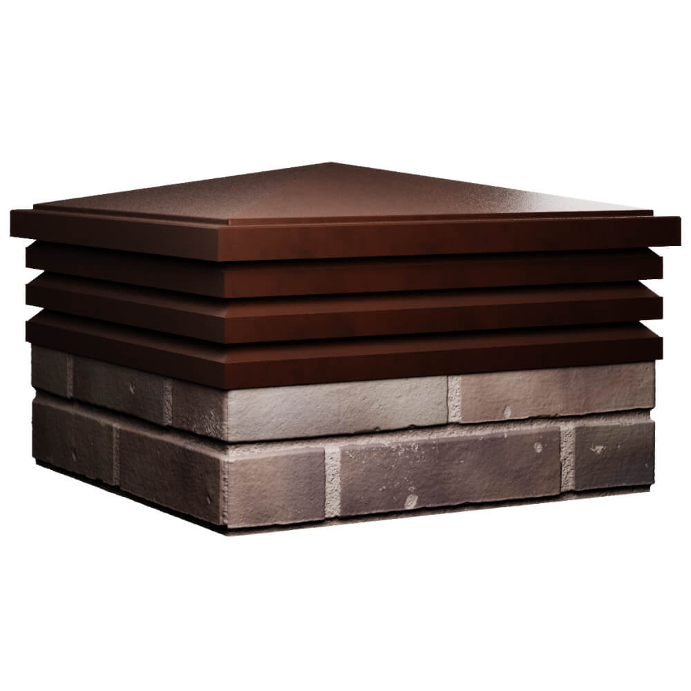 Колпак Zking Бона ХайТек Коричневый на столб 2х2 кирпича (513х513мм) в Валдае фото