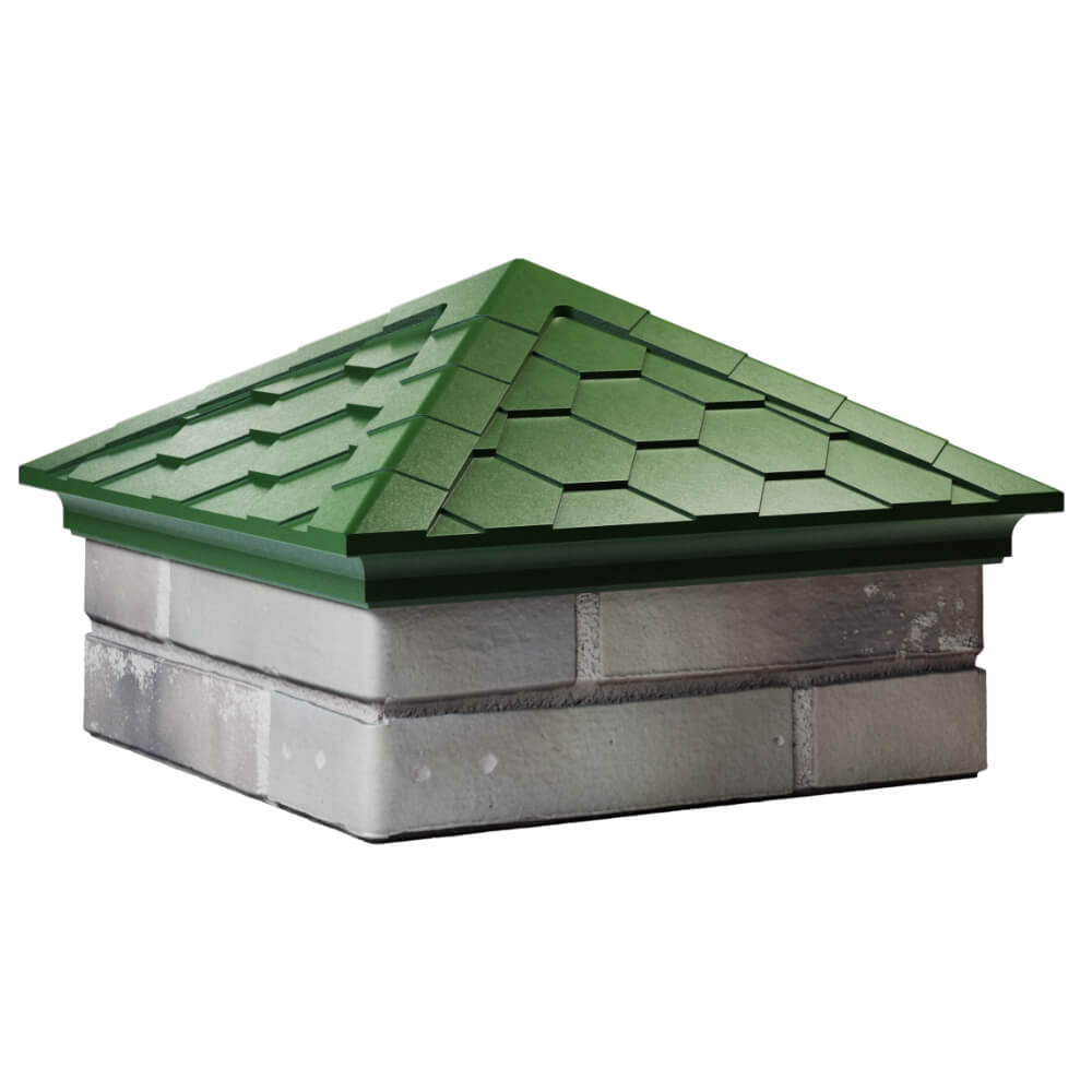 Колпак Zking Эверест Зеленый на столб 1.5х1.5 кирпича (390х390мм) в Валдае фото