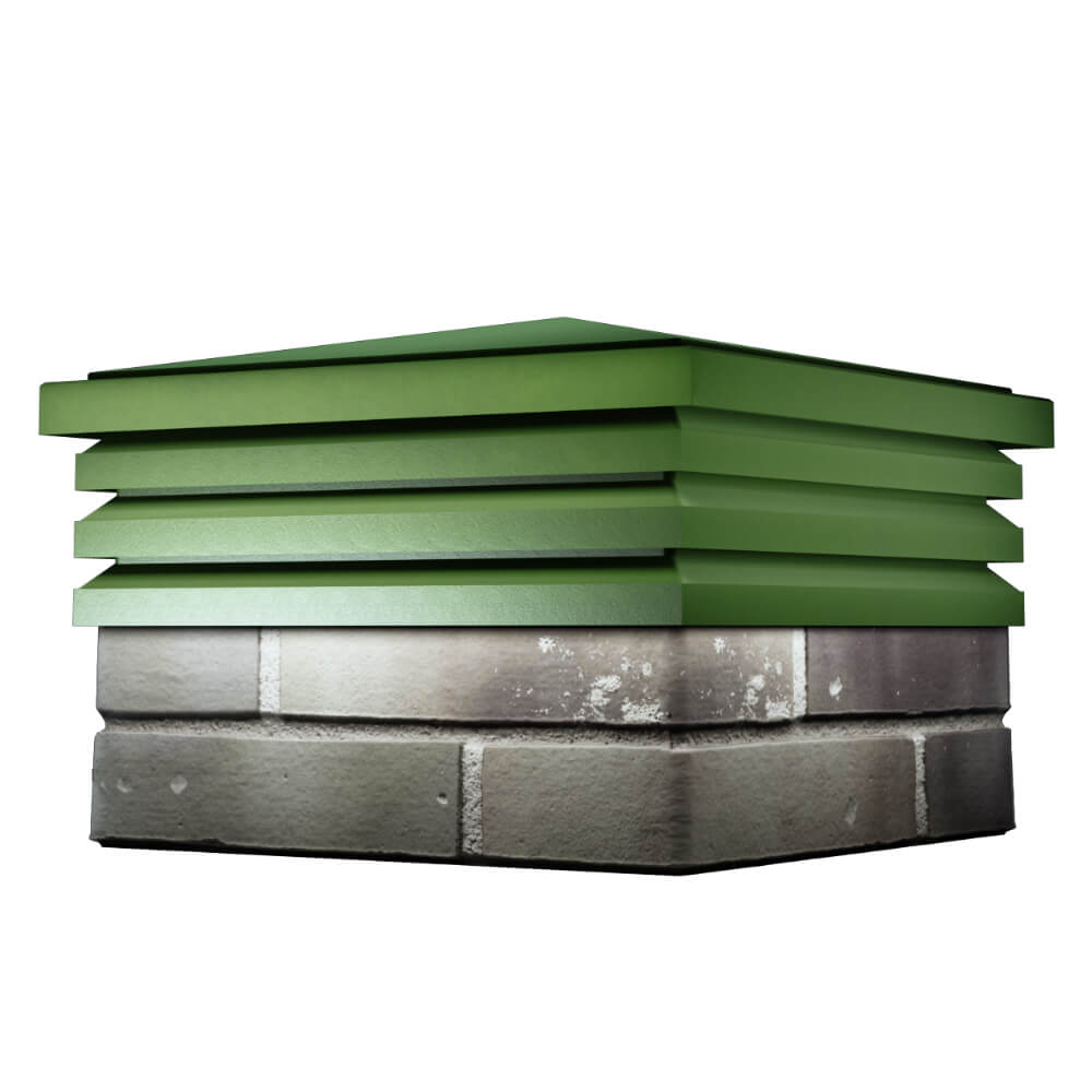 Колпак Zking Бона ХайТек Зеленый на столб 1.5х1.5 кирпича (385х385мм) в Валдае фото