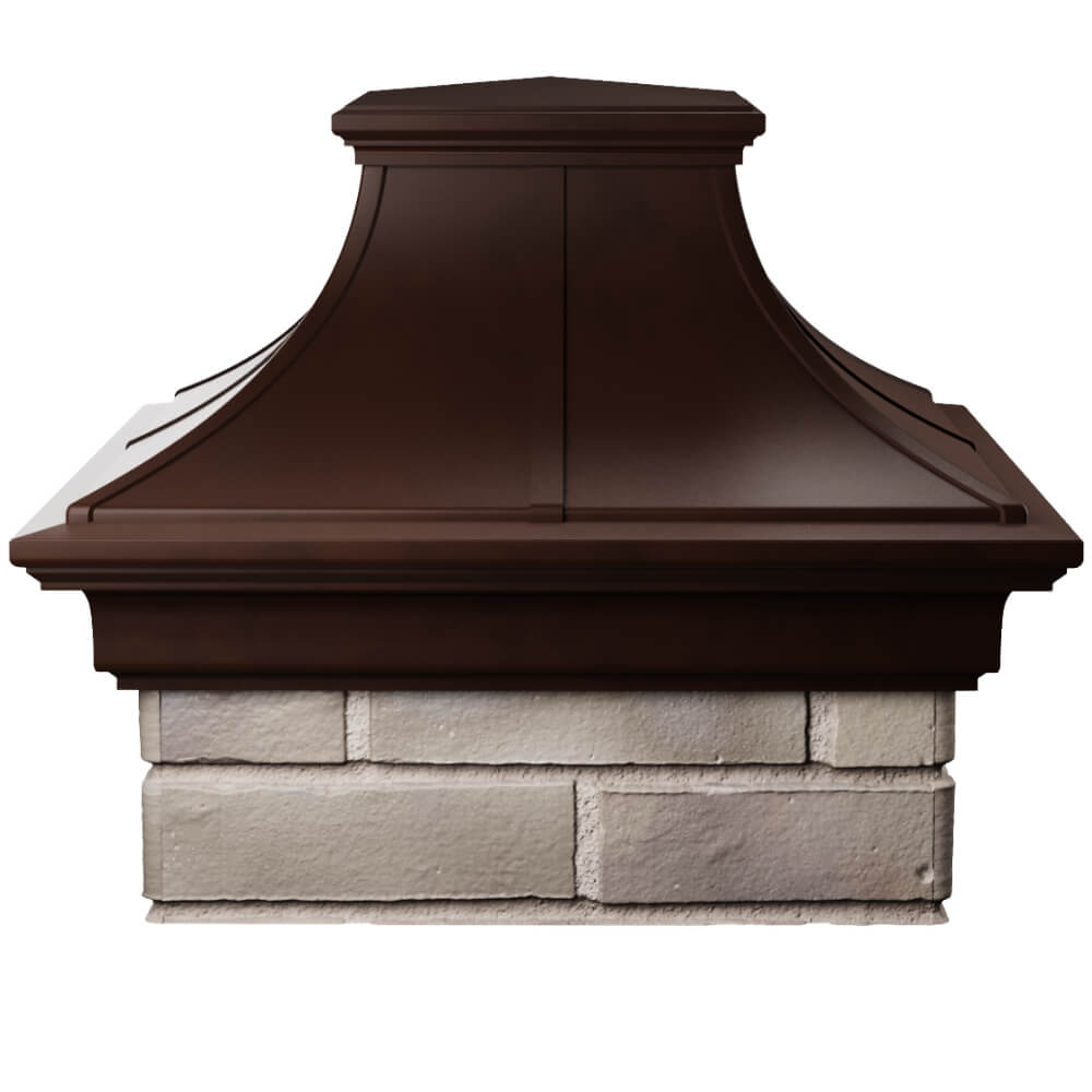 Колпак Zking Монблан Премиум Коричневый на столб 1.5х1.5 кирпича (385х385мм) Валдай фото