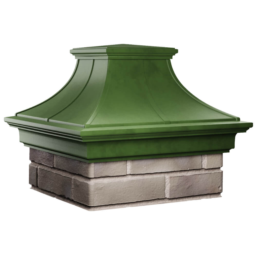 Колпак Zking Монблан Премиум Зеленый на столб 1.5х1.5 кирпича (385х385мм) в Валдае фото