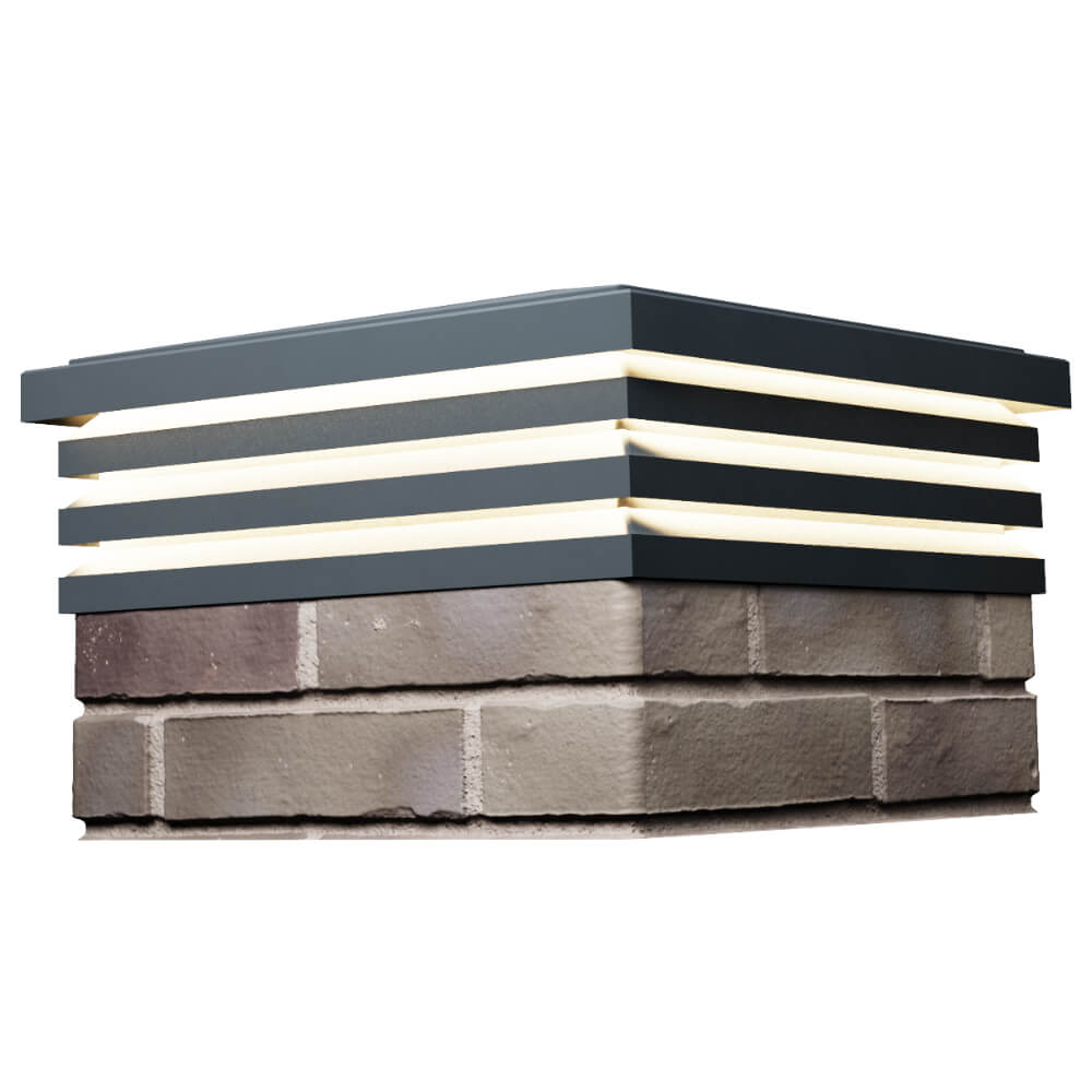 Колпак Zking Бона ХайТек Серый на столб 1.5х1.5 кирпича (385х385мм) с подсветкой в Валдае фото