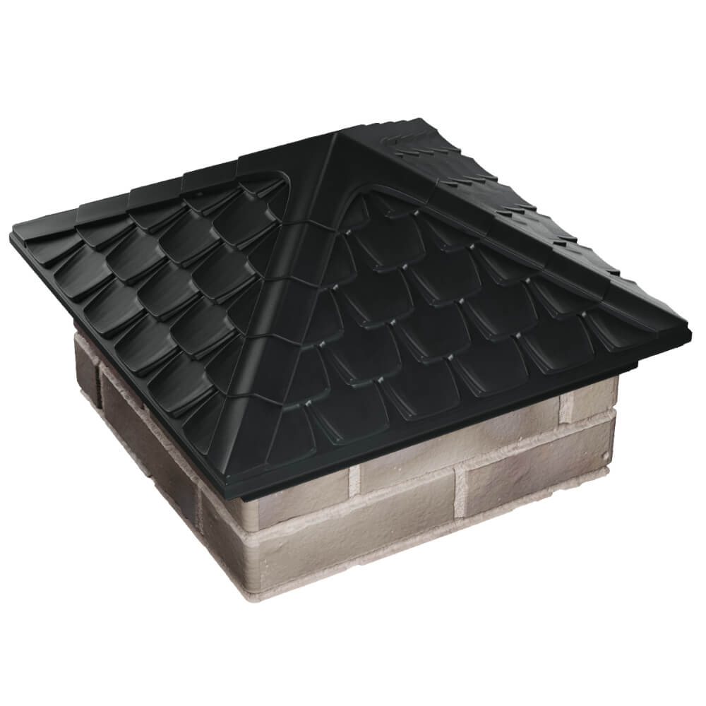 Колпак Zking Эльбрус Черный на столб 1.5х1.5 кирпича (385х385мм) в Валдае фото