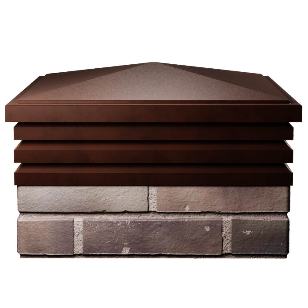 Колпак Zking Бона ХайТек Коричневый на столб 2х2 кирпича (513х513мм) Валдай фото