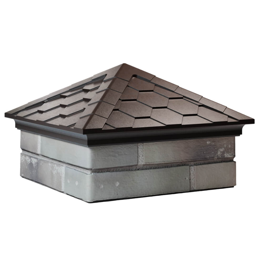 Колпак Zking Эверест Коричневый на столб 1.5х1.5 кирпича (390х390мм) в Валдае фото